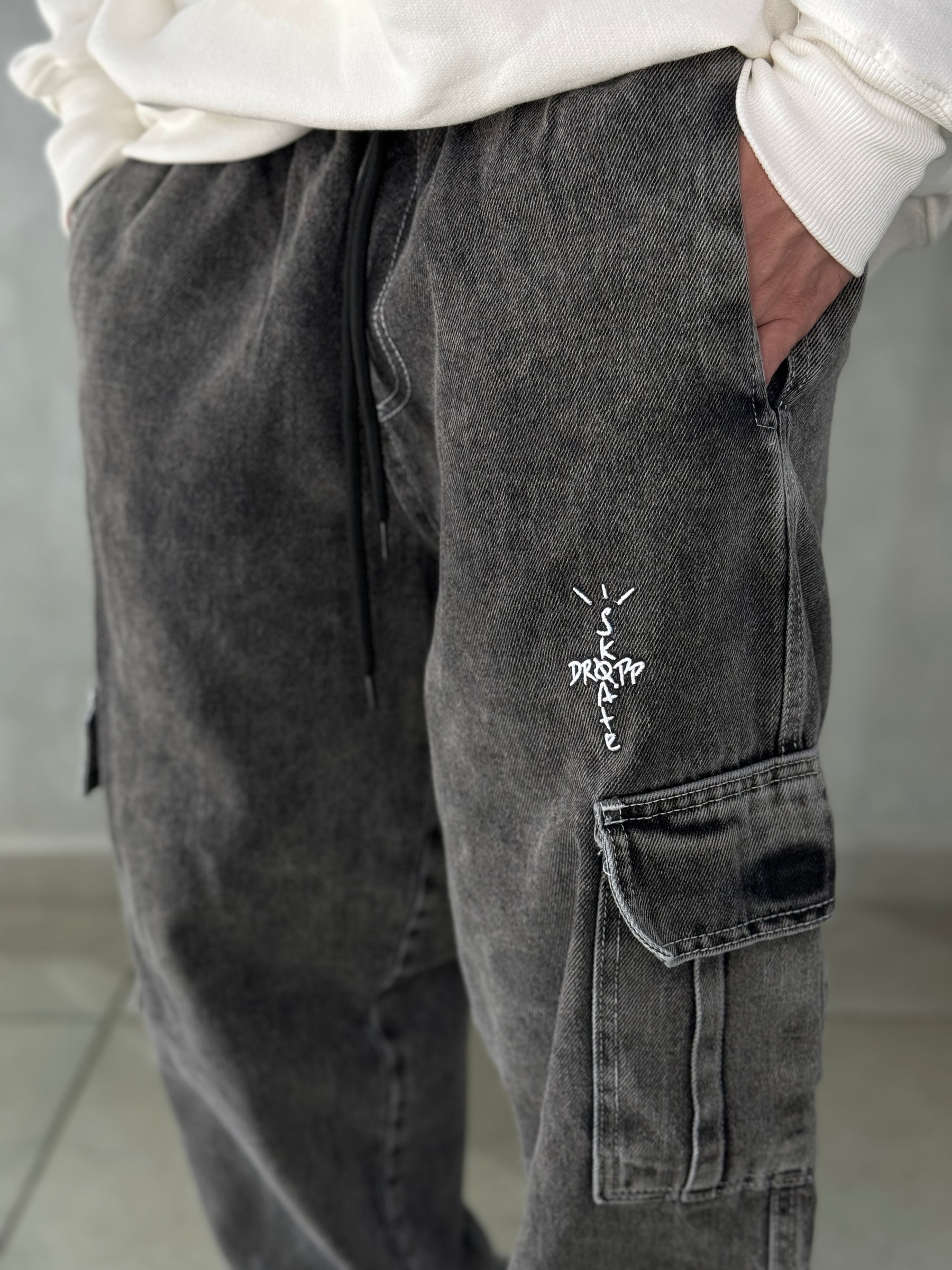 Calça Jeans Cargo Stoned